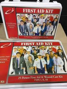 2 OmniSafe 25 Person First Aid Kit &amp 157 Piece Wound Care Kit