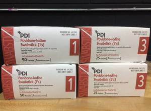 PDI Povidone-Iodine Swabstick (1s) (2 Pack) and PDI Povidone-Iodine Swabstick (3s) (2 Pack)