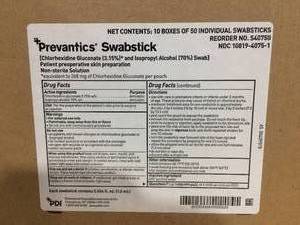 Open Case Prevantics Swabstick Patient Preoperative Skin Preparation