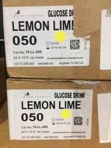 2 Case Azer Scientific Lemon Lime Glucose Drink 10 fl. oz