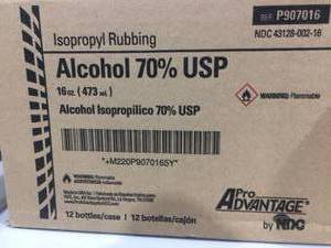 1 Case Pro Advantage Isopropyl Rubbing Alcohol 70% USP 16oz (473 ml)