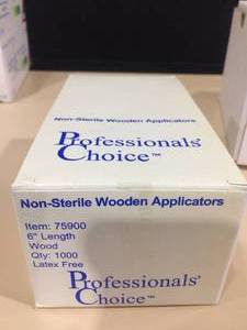 Professionals Choice Non-Sterile Wooden Applicators 6 Latex Free Wood 1000Box 75900