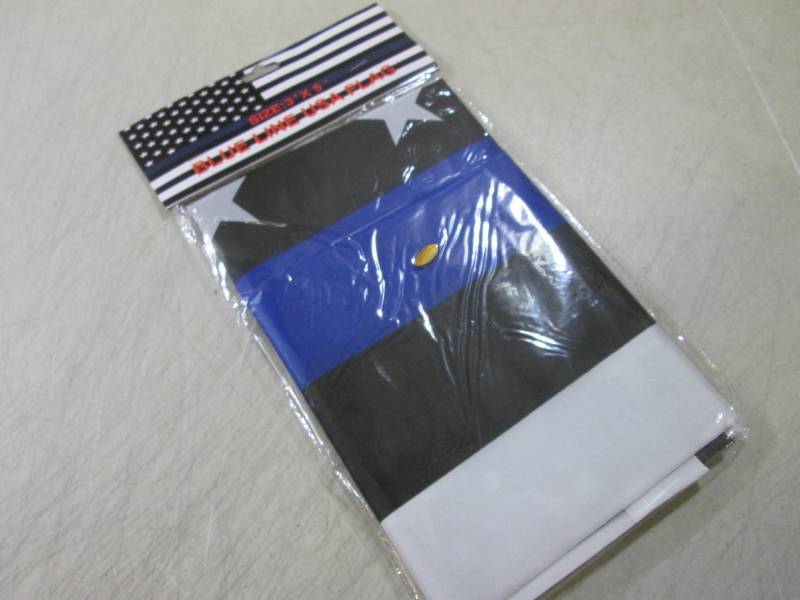 lot 148 image: 3 ft x 5 ft Blue Line US Flag - Pol...