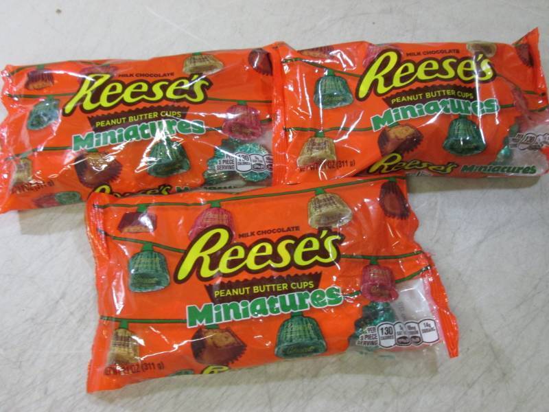 lot 221 image: 3 Bags of Reeses Peanut Butter Cups...