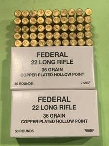 150 Rounds of Federal .22 Ammunition Ammo