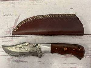 Damascus Steel Knife Full Tang with Sheath 8 12 Overall Length