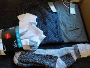 Size L Mens T Shirts and Socks...