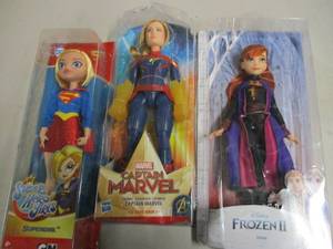 2 Superhero Dolls and Frozen Anna D...