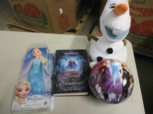 Stuffed Olaf, Frozen Book and Elsa ...