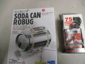 75 Football Cards and Soda Can Robu...