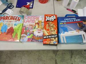 Jenga, Candyland, and 2 other games...