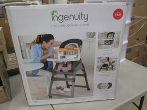 lot 1 image: Ingenuity 3 in 1 Wood High Chair op...