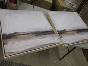 lot 14 image: 2 Wall Art Prints 24 in square...