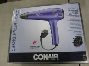 lot 35 image: Conair 1875 Watt Cord Keeper Hair D...