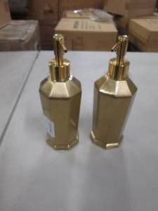 lot 37 image: 2 Gold Tone Soap Dispensers...