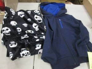 lot 48 image: Plush Skull Throw, Small Zip Hooded...