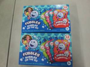 lot 113 image: 2- 12 pks Fubbles Bubbles on the Go...