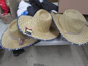 lot 134 image: 3 Straw Hats...