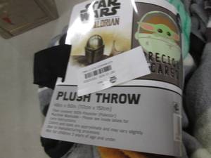 lot 154 image: 2 Plush Star Wars Mandalorian Throw...