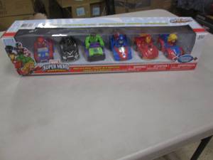 lot 212 image: Marvel SuperHero Vehicle 6 Pack...