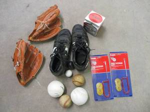 lot 4 image: Size 11 Cons Baseball Cleats, Balls...