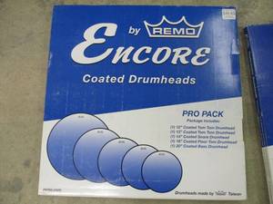 lot 19 image: Encore Coated Drumheads Pro Pack...