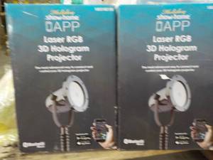 lot 92 image: 2 Holiday Laser RGB #D Hologram Pro...