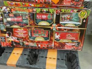 lot 103 image: North Pole Express 33 Piece Train S...