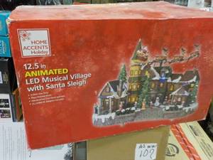 lot 117 image: 12.5 Animated LED Musical Village ...