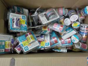 lot 146 image: Box of Washi Tape Stickers and Wash...