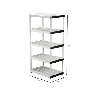 MSRP $250 LOT OF 4 HEAVY DUTY &amp RUGGED 5 Ventilated ShelvesTiers Storage Freestanding&nbspShelving Units For Organizing The Shop Basement Garage Kids Playroom Laundry Room &amp More -&nbspWeight Capacity 200 lbs. PER SHELF- Great Used Condition