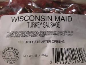 lot 210 image: (B-3) Wisconsin Maid Turkey Sausage...
