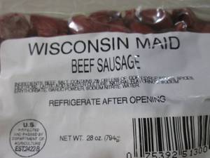 lot 214 image: (B-3) Wisconsin Maid Beef Sausage 2...