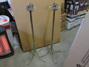 lot 258 image: (RMBC) Pair of Metal Floor Stand Ca...