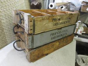 lot 284 image: (EW3) 3 Vintage Wood Crate Boxes wi...