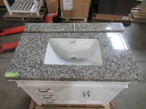 Foremost Ashburn 36 in. W x 21.75 in. D Vanity Cabinet in White with Top ASWA3621DL