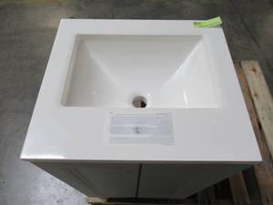 Glacier Bay 18-12 in. W Bath Vanity in Dove Gray with Cultured Marble Vanity Top in White with White Sink PPAVLDVR18