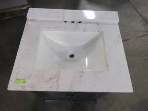 Home Decorators Collection Cottage 25 in. W x 22 in. D Bath Vanity in Harbor Blue with Granite Vanity Top CTBA2422D-BKO