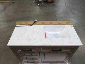 Home Decorators Collection Aiken 42 in. W x 22 in. D Bath Vanity in Almond Latte with Cultured Marble Vanity Top in White with White Basin Aiken 42AL