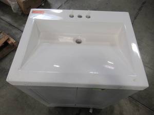 Glacier Bay Willowridge 24-12 in. W Bath Vanity in Dove Gray with Cultured Marble Vanity Top in White with White Sink PPAVLDVR24