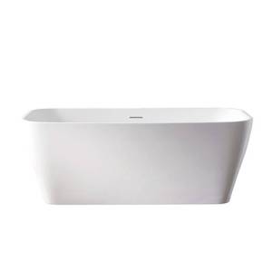 Vinnova Augustine 67 in. x 31.5 in. Acrylic Flatbottom Soaking Bathtub in White, 252067-BAT-WH - LONG CRACK ON TOP INSIDE OPPOSITE OVERFLOW, SOME SCRATCHES