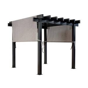 Sojag Yamba 10 ft. W x 13 ft. D Dark Gray Aluminum Pergola with Adjustable and Removable Gray Mesh Canopy, 500-9166866 - MISSING 2 BARS and SCREWS, MAYBE OTHER PARTS.