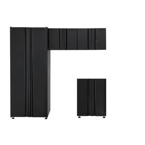 Husky Welded 78 in. W x 75 in. H x 19 in. D Steel Garage Cabinet Set in Black (4-Piece  Additional Base Cabinet with Keys), GS07804-1D