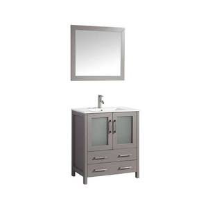 Vanity Art Brescia Vanity Cabinet In Grey  29 x 17 34 x 35, with Mirror - Cabinet and mirror only.