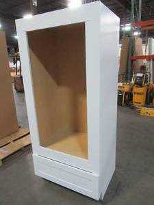 Hampton Bay Shaker Assembled 33 x 72 x 24 in. PantryUtility Double Oven Kitchen Cabinet in Satin White, KDV3372-SSW