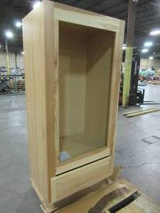 Hampton Bay Hampton Assembled 33 x 72 x 24 in. PantryUtility Double Oven Kitchen Cabinet in Natural Hickory, KDVL3372-NH.