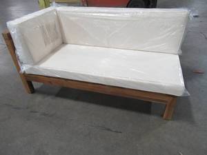 Noble House Teak Finish Corner Bench with Beige Cushions, From set, 299117