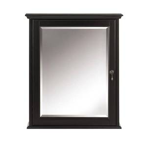 Home Decorators Collection Newport 24 in. W x 28 in. H Framed Bathroom Medicine Cabinet in Black, 9390600210