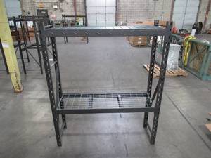 GLADIATOR Rack Shelving 60 x 18 x 72 Tall. 2 sets of adjustable rails and 2 Wire Shelves. - Used in Warehouse.