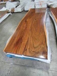 Large Solid Wood Live Edge Walnut ConferenceDining Table (192602362) With Metal V2 Bases (MV2BD). Approximate Dimensions are 192 x 60 x 2 12 - SEE NOTE - LOW $4,000.00 RESERVE